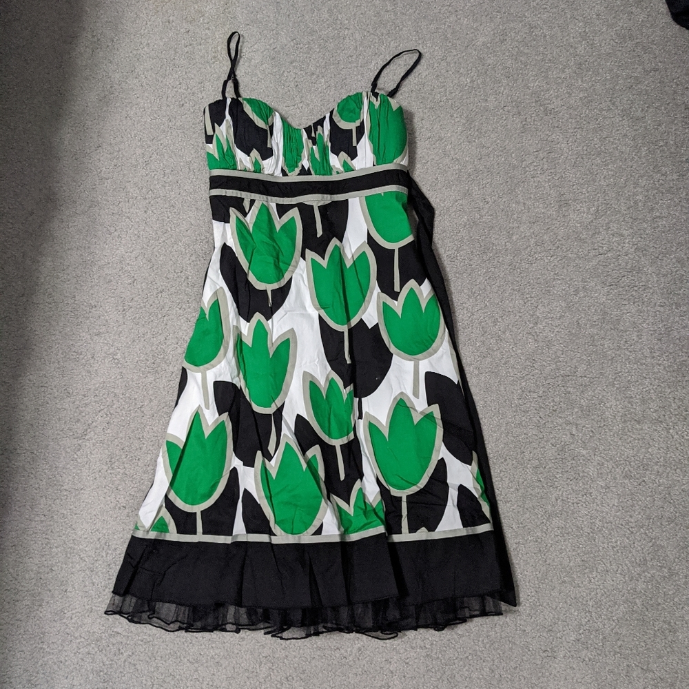 Green black and white speechless sundress (3 for $